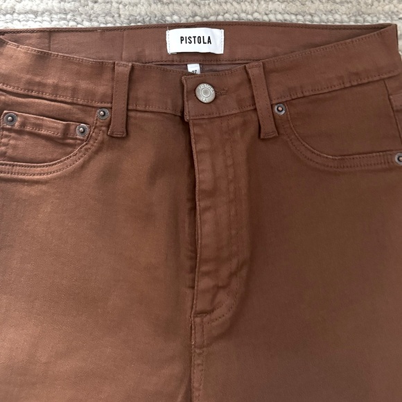 NWOT Pistola Lennon High Waist Ankle Bootcut Jeans in Coated Saddle - Picture 8 of 11